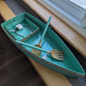 Salad Serving Boat & Matching Napkin Holder